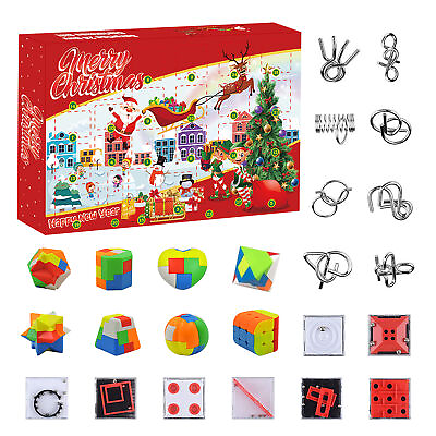 #ad 24pcs Christmas Advent Calendar Brain Teasers Christmas Countdown Calendar $34.79