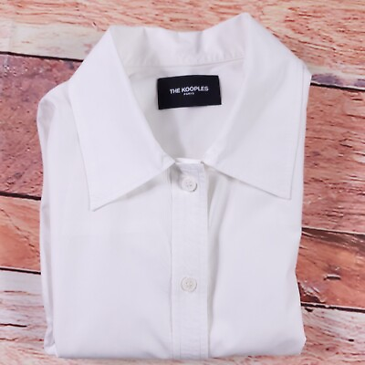 #ad The Kooples White Button Front Shirt Size 1 $65.37