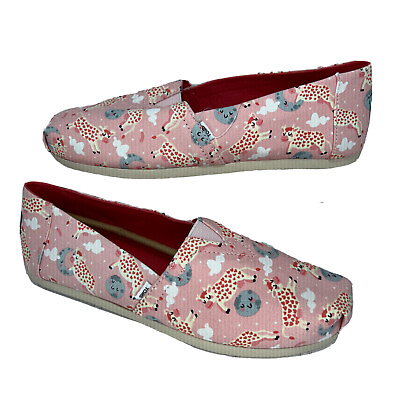 #ad TOMS 10016526 Alpargata Slip On Womens Flats Casual Pink Cows over the Moon $30.62