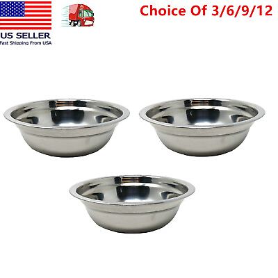 #ad 3 6 9 12 Pcs Stainless Steel Mixing Bowls Metal Prep Bowls Food Storage Fruit $16.99