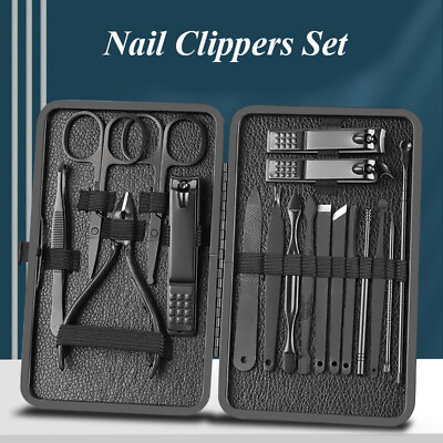 #ad Women Men Manicure Pedicure Set Finger Toe Nail Clippers Scissors Grooming Kit‹ $15.64