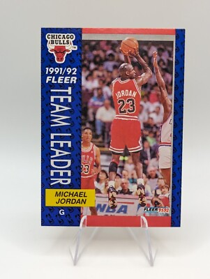 #ad Michael Jordan 1991 92 Fleer Team Leader #375 Bulls $2.47