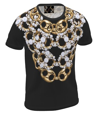#ad Men#x27;s fashion shirt with puffed jacquard link chain savoy ophidia design $189.99
