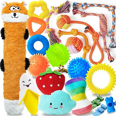#ad Puppy Toys Set Interactive Dog Toys for Small Dogs Chew Toys Rope Squeaky $22.73