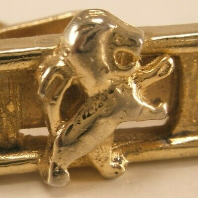 #ad Rampant Lion Vintage SMALL Tie Bar Clip coat of arms herald shield passant $25.49