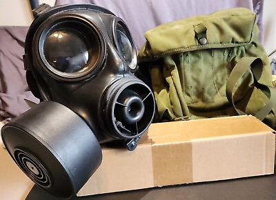 #ad Rare Type British S10 Gas Mask Size 2 1986 NBC Military Respirator amp; Bag $305.00