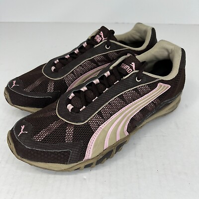 #ad Puma Womens Size 9.5 Brown Pink Fashion Lace Up Mesh Sneakers Tennis Shoes $26.05