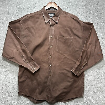 #ad Resistol Rodeo Gear Large L Long Sleeve 30X Button Down Shirt Brown Hill Country $12.72