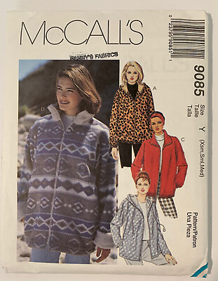 McCall#x27;s 9085 Jacket Hoodie Zipper Fleece Sewing Pattern 4 6 8 10 12 14 Uncut C $6.43