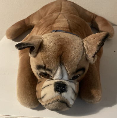 #ad Rare Vintage Feco Plush Bulldog Dog Toy Germany 27” Long $149.99