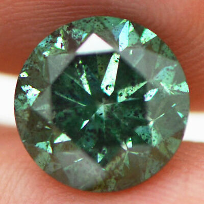 #ad Loose Green Diamond 3 Carat Round Fancy Color I1 Natural Enhanced 8.77X8.74 MM $2285.00