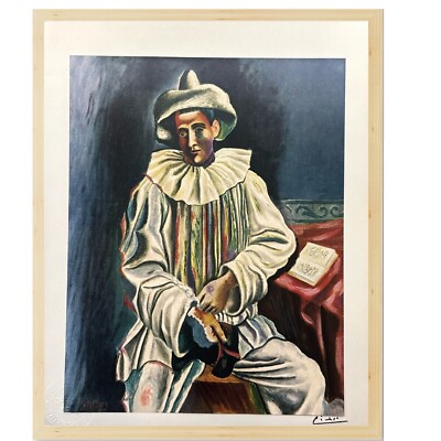 #ad Pablo Picasso Original Signed Print Pierrot 1918 Vintage Art $83.30