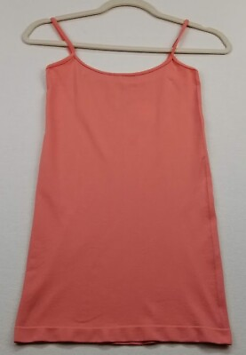 #ad Simi Sue Cami Tank Top Women’s One Size Coral Orange Scoopneck Sleeveless Layer $11.04