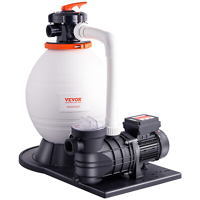 #ad VEVOR Sand Filter Above Ground 0.35 0.33HP Pool Pump 1585GPH Flow 12quot; 10quot; 6 Way $217.98