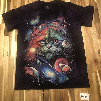 #ad The Mountain Unisex Adult Cosmic Cat Space Pet T Shirt small $16.00