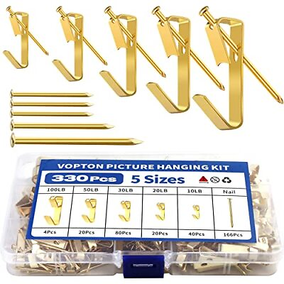#ad 330Pcs Picture Hanging Kit Heavy Duty Picture Hangers for Drywall Picture Hang $6.45