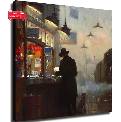#ad Night Train Station Shop David Tutwiler Poster Picture Print Canvas Painting Wal $29.77