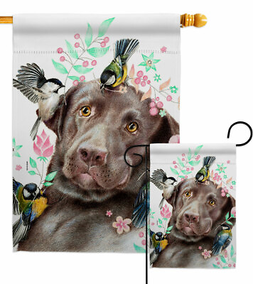 #ad Swallow Play With Lab Garden Flag Dog Animals Decorative Gift Yard House Banner $78.95
