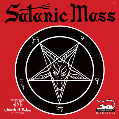 #ad Anton Lavey Satanic Mass RED BLACK SPLATTER New Vinyl LP Black Colored Vi $28.00