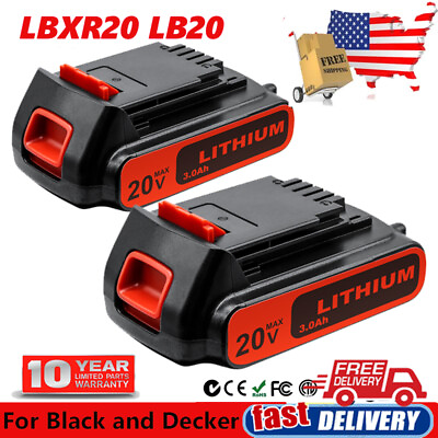 #ad 2Pack 20V 3.0AH Lithium Ion Battery for Black amp; Decker 20 Volt LB20 LBX20 LBXR20 $28.99