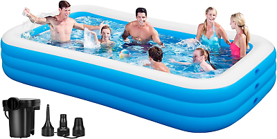 #ad Inflatable Pool Blow Up Pool Indoor Ball Pit with Pump Family Pools for Adult XL $119.64