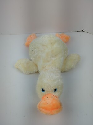 #ad TY Baby Huggy Ducky 2001 TySilk 16quot; Plush Rattle Pillow Pal Duck Sewn Blue Eyes $34.99