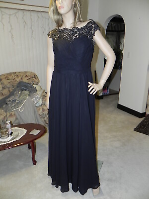 #ad New: Mother of Bride Groom Dress.. Black.. Size 12..Floor Length. Chiffon amp; Lace $119.96