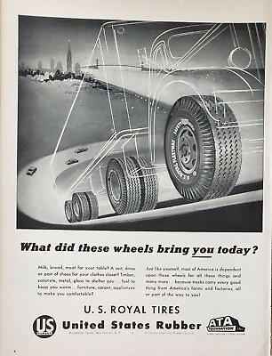 #ad Vintage 1956 United States Rubber Print Ads U.S. Royal Tires Lot of 3 $31.99