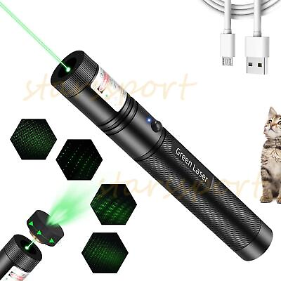 #ad 5000Miles 532nm Green Laser Pointer Rechargeable Pen Visible Beam Light Lazer $8.75