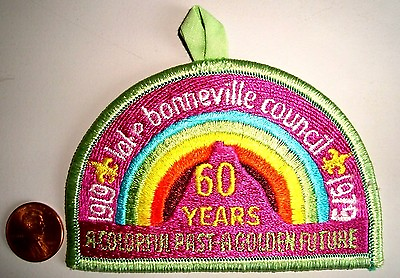 #ad MERGED LAKE BONNEVILLE COUNCIL 561 OA 1979 60TH ANN FLAP RAINBOW POCKET PATCH $10.39