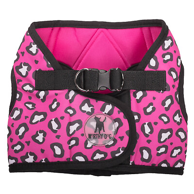 The Worthy Dog Medium Sidekick Harness Vest Pink Cheetah Print 18quot; 21quot; Chest $26.00