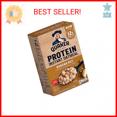 #ad Quaker Protein Instant Oatmeal Banana Nut 12.9 Oz 6 Count Pack of 1 $7.73