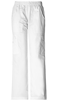 #ad Scrubs Cherokee Workwear Tall Mid Rise Cargo Pant 4005T WHTW White Free Shipping $27.99