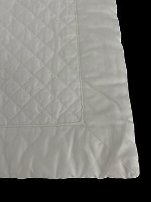 #ad RALPH LAUREN Wyatt ? Diamond Quilted Euro White Pillow Cover 26” Square Thick $38.99