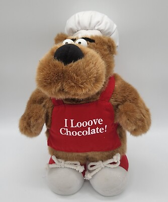#ad My Favorite Company Dog Plush Apron Brown I Love Chocolate Sneakers Chef Hat $10.00