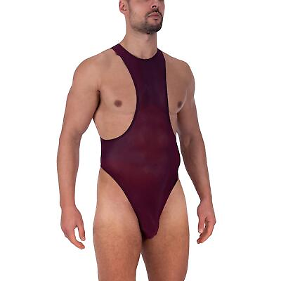 #ad Manstore M2327 Cutout Body men underwear one piece thong see through silky sexy GBP 83.00