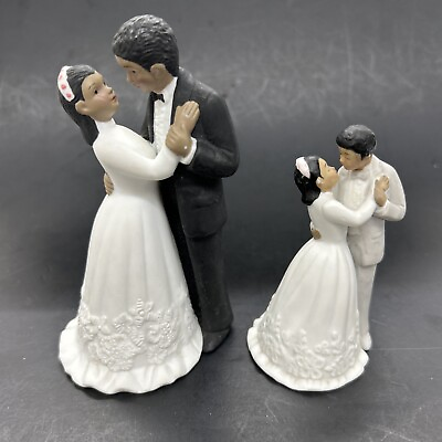 #ad Vintage Lot Of 2 Lefton Porcelain Bride And Groom Cake Toppers Figurines $29.70