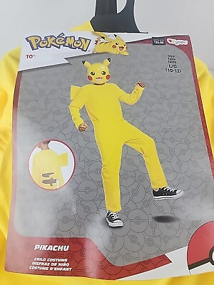 #ad Brand New Disguise Pikachu Pokemon Classic Costume Yellow L 10 12 $23.99