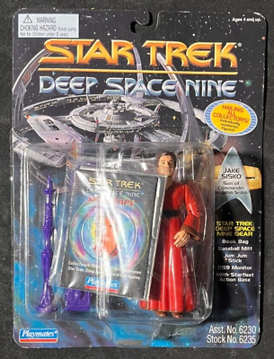 #ad RARE ERROR 1995 Star Trek Deep Space Nine Jake Sisko Card amp; Vedek Bareil Figure $49.99