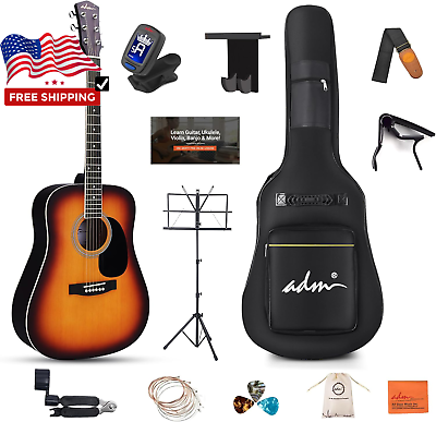 #ad NEW Dreadnought Acoustic Guitar Kit for Beginner Adult Teen Full Size Acustica $189.99
