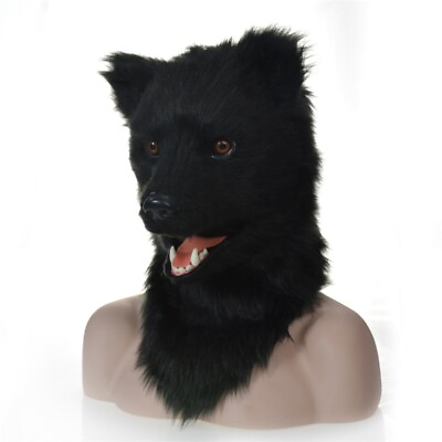 #ad Black Bear Mascot Costume Can Move Mouth Head Suit Halloween Outfit Cosplay 2020 $172.10