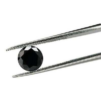 #ad Black Natural Diamond Loose Faceted Round 3mm $18.39