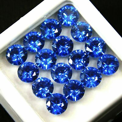 #ad 16 PCS Natural Blue Untreated Sapphire Round Cut Gemstone CERTIFIED Lot 5 MM $8.83