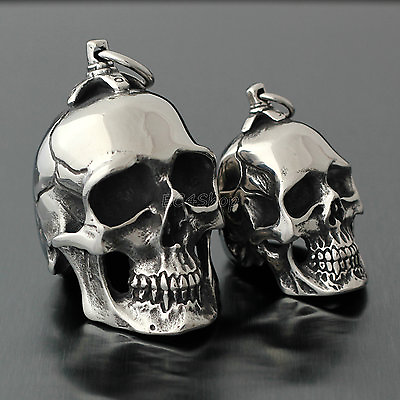 #ad Men#x27;s Huge Heavy Gothic Retro Silver Skull Stainless Steel Necklace Pendant $12.99