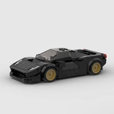 #ad Brick Works Black Ferrari 488 Pista MOC LEGO Building Bricks Racing Sports Car $35.00