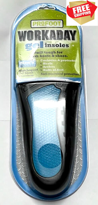 #ad ProFoot Workaday Gel Insoles For Men Sizes 8 14 with Gel Shock Absorbers 1 Pair $22.89