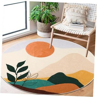 #ad Round Area Rug 4Ft Extra Soft Washable Rugs Abstract Boho Area Round 4Ft Green $49.91