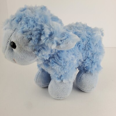 #ad Lamb Curly Hair Blue Plush 7quot;H Cuddly Super Soft $7.71