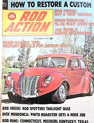 #ad Del ROD ACTION Magazine Sep 1973 Factory muscle saving frams pinto roadster $11.19