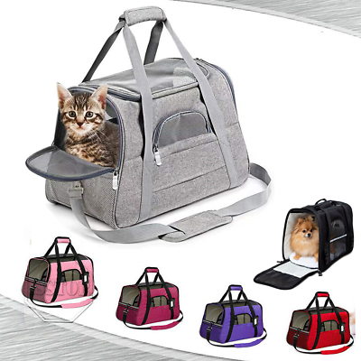 #ad Pet Carrier Bag Airline Approved Dog Cat Comfort Travel Tote Case Sided Mesh US $20.36